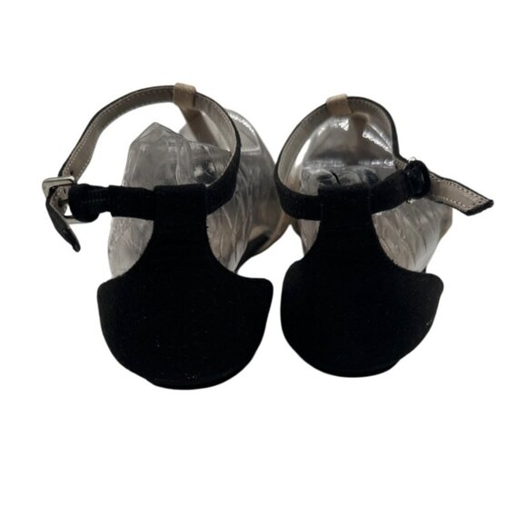 Montego Bay Size 6.5 Rhinestone Closed Toe Sandals Ankle Strap Black Heels - Picture 7 of 10